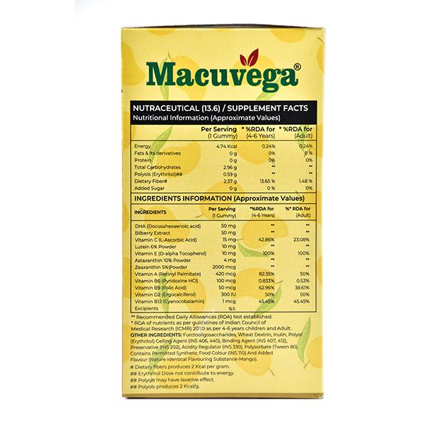 MACUVEGA MANGO FLAVOUR EYE CARE Gummies 30's