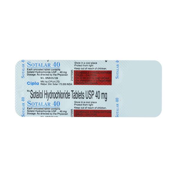 Sotalar 40mg Tablet 10'S