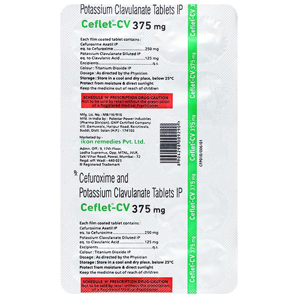 CEFLET CV 375mg Tablet 10's