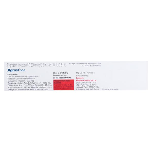 Xgrast 300mcg Injection(Pfs) 0.5ml
