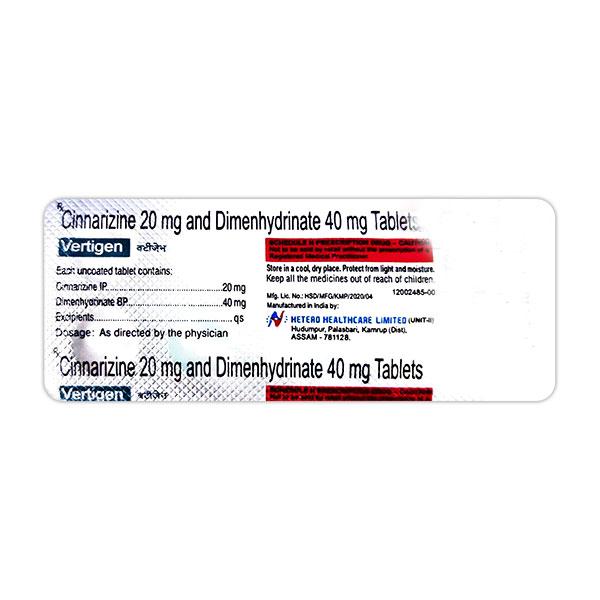 VERTIGEN Tablet 10's