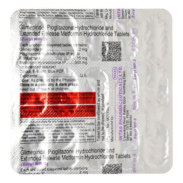 Zoryl MP 2mg Tablet 15'S