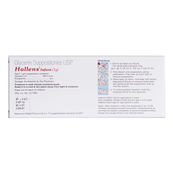 HALLENS ADULT (3G) Suppositories 2X7's