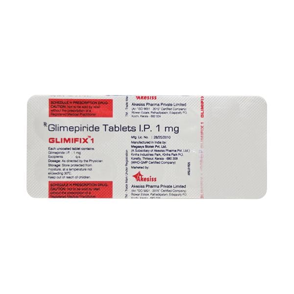 Glimifix 1mg Tablet 10'S