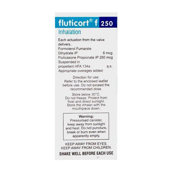 FLUTICORT F 250 WITH DOSE COUNTER Inhaler 120mdi