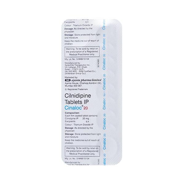 CINALOC 20mg Tablet 10's