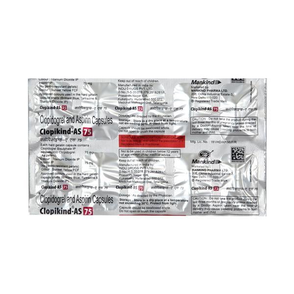 Clopikind AS 75mg Capsule 10'S