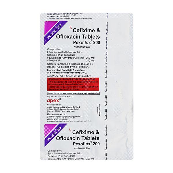 Pexoflox 200mg Tablet 10'S