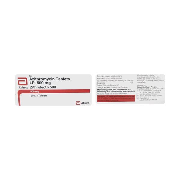 Zithrolect 500mg Tablet 3'S