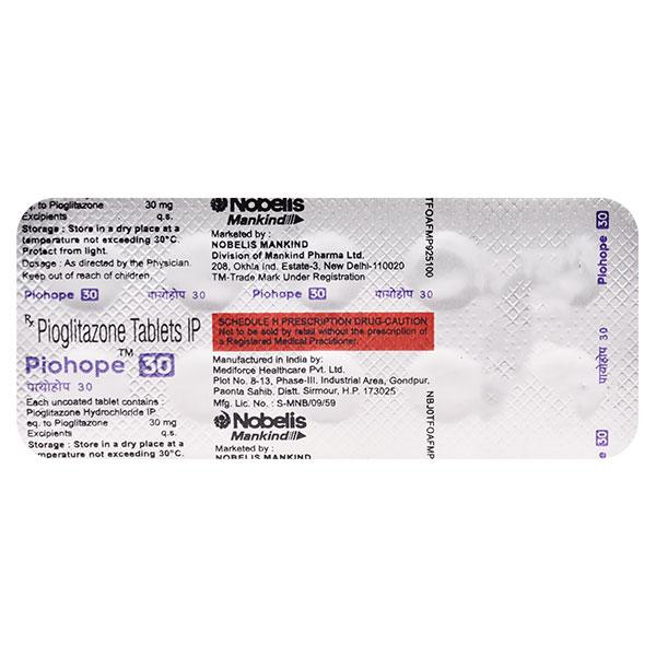 PIOHOPE 30mg Tablet 10's