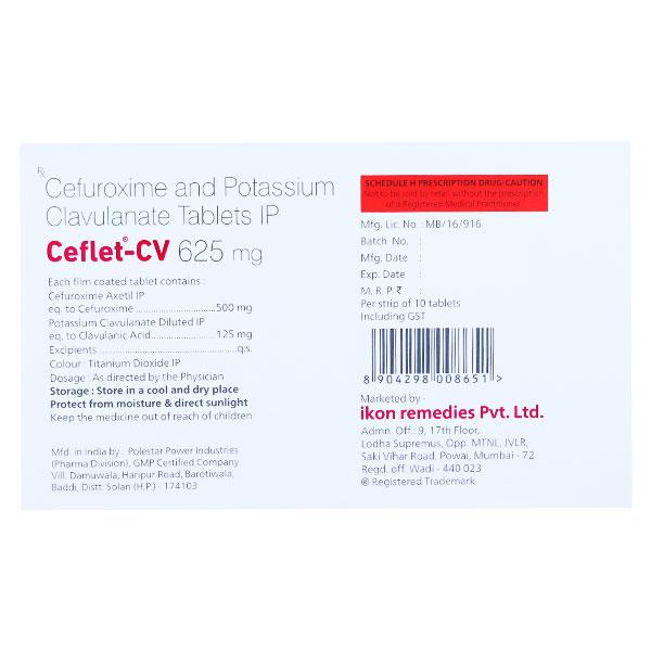 CEFLET CV 625mg Tablet 10's