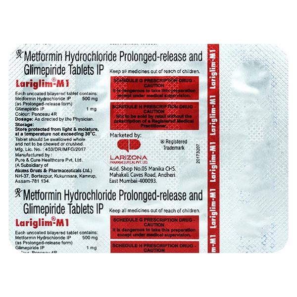 LARIGLIM M 1 Tablet 10's