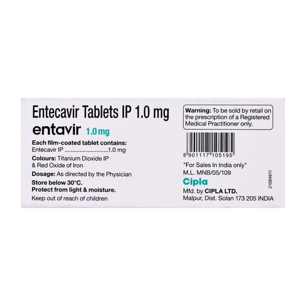 Entavir 1mg Tablet 10'S