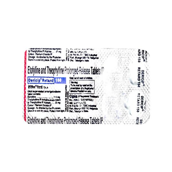 Dericip Retard 150mg Tablet 10'S