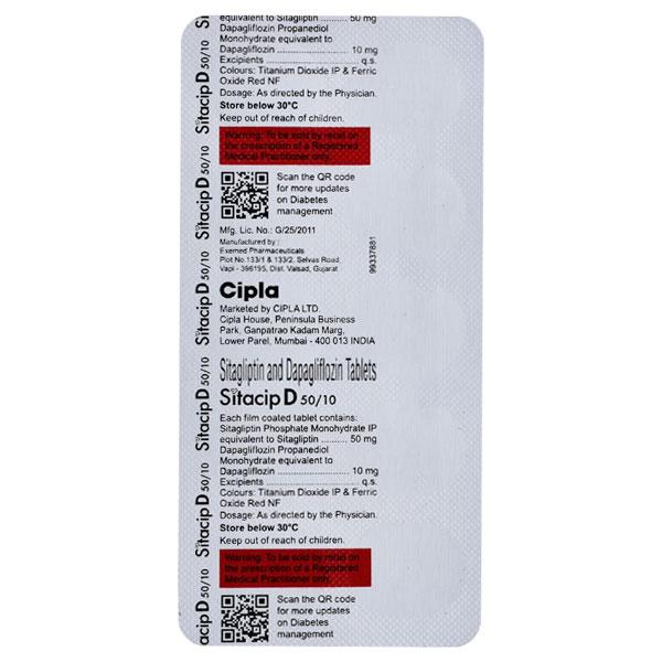 SITACIP D 50/10 Tablet 10's