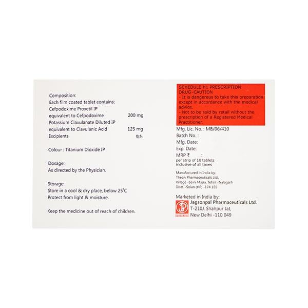 Cladoxim 200/125mg Tablet 10'S