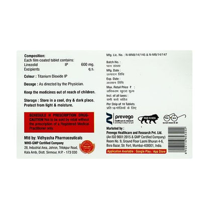 LINZOLINE 600 Tablet 10's