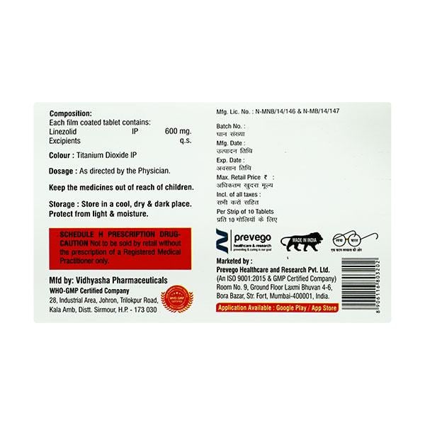 LINZOLINE 600 Tablet 10's
