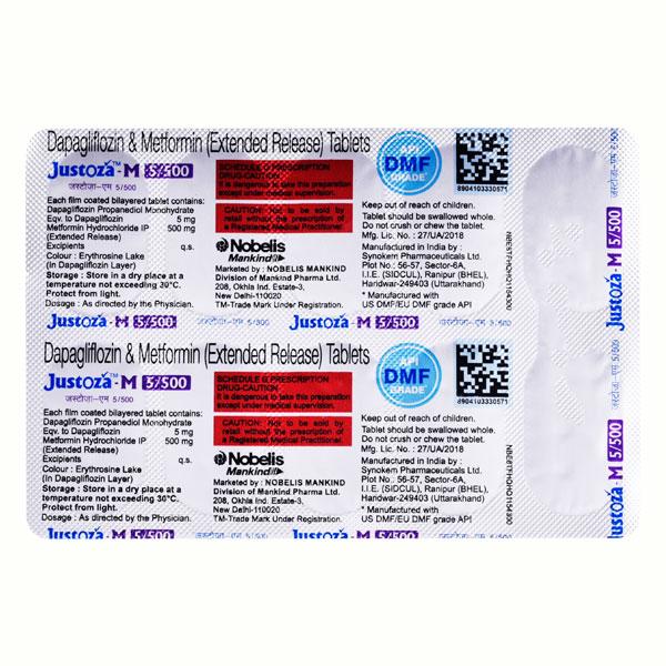 JUSTOZA M 5/500 Tablet 10's