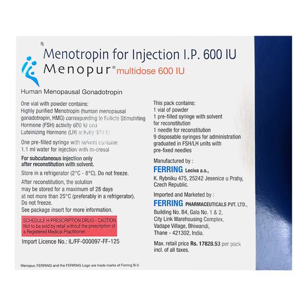 MENOPUR MULTIDOSE 600iu Injection 1's