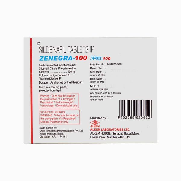 Zenegra 100 Tablet 4'S