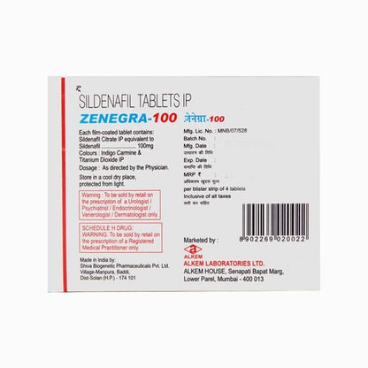 Zenegra 100 Tablet 4'S