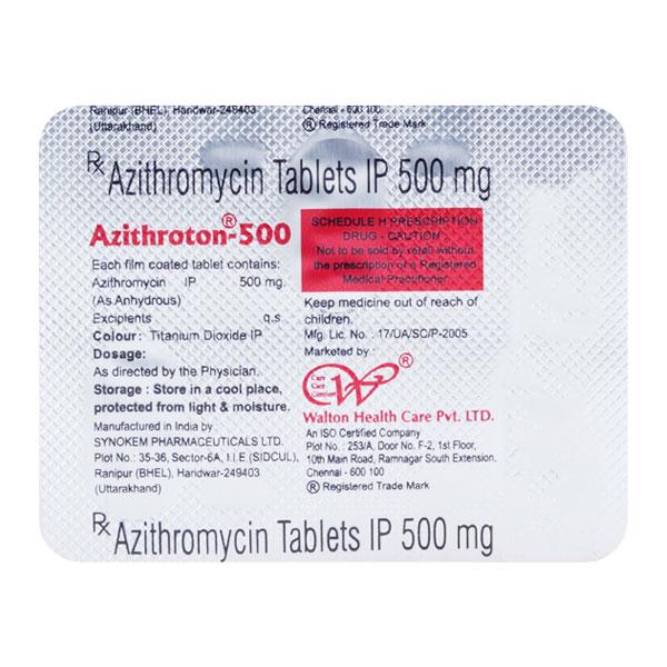 AZITHROTON 500 Tablet 3's