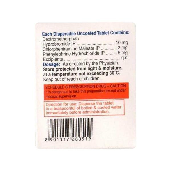 CHESTON D PLUS Sugar Free Trusil Lemon Flavour Dispersible Tablet 10's