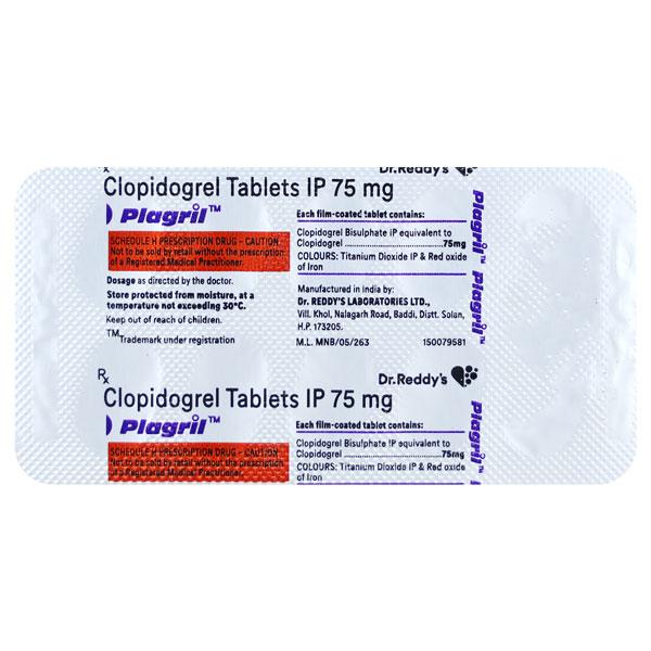 Plagril 75mg Tablet 10'S