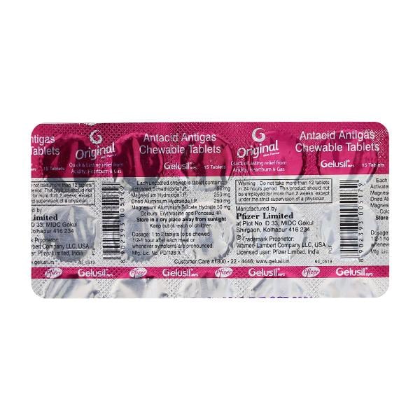 GELUSIL MPS ORIGINAL MINT FLAVOUR Chewable Tablet 15's