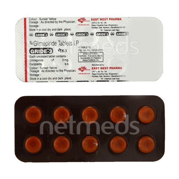 Gride 3mg Tablet 10'S