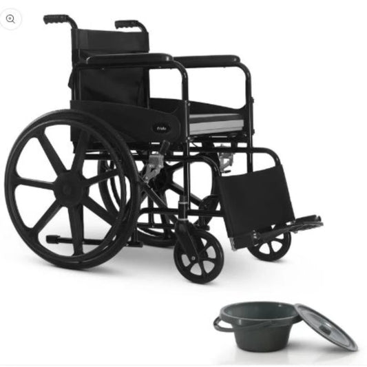 Frido 2 in 1 Foldable Wheelchair for Regular and Commode Use(FSC101)