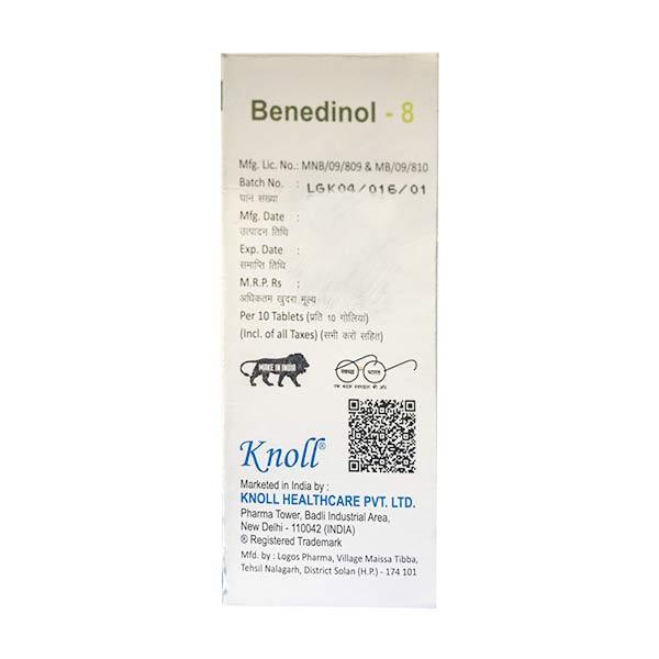 BENEDINOL 8 Tablet 10's