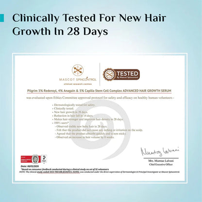 Pilgrim 3% Redensyl, 4% Anagain & 5% Capilia Stem Cell Complex Advanced Hair Growth Serum
