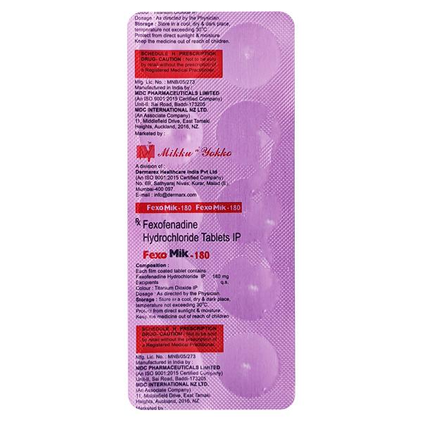 Fexomik 180mg Tablet 10'S