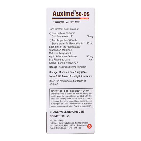 AUXIME 50 DS ORANGE FLAVOUR COMBO PACK Oral Suspension 60ml