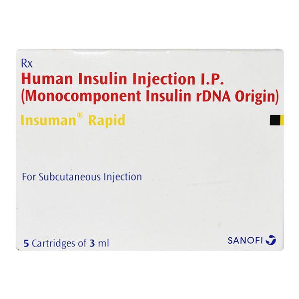 Insuman Rapid 100IU Cartridge 1X3ml