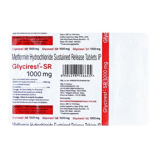 GLYCIREST SR 1000 Tablet 10's