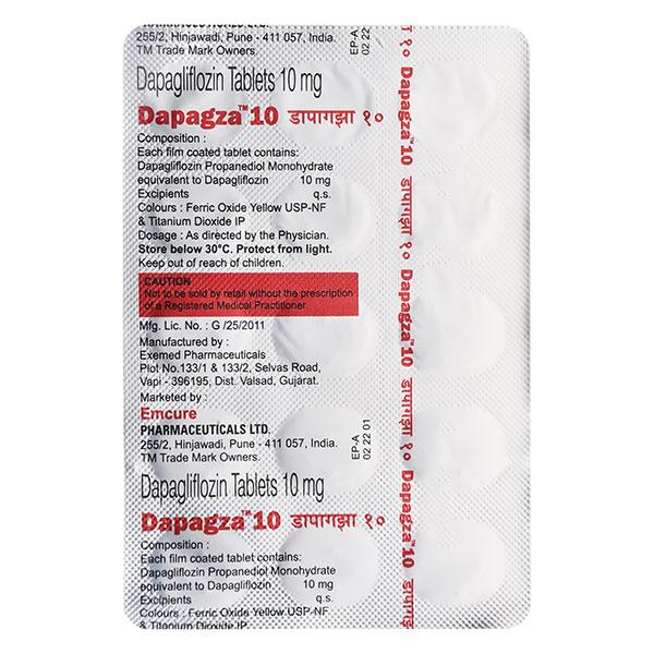 DAPAGZA 10 Tablet 15's