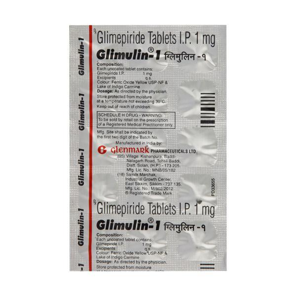 Glimulin 1mg Tablet 15'S