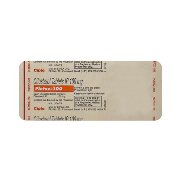 Pletoz 100mg Tablet 10'S