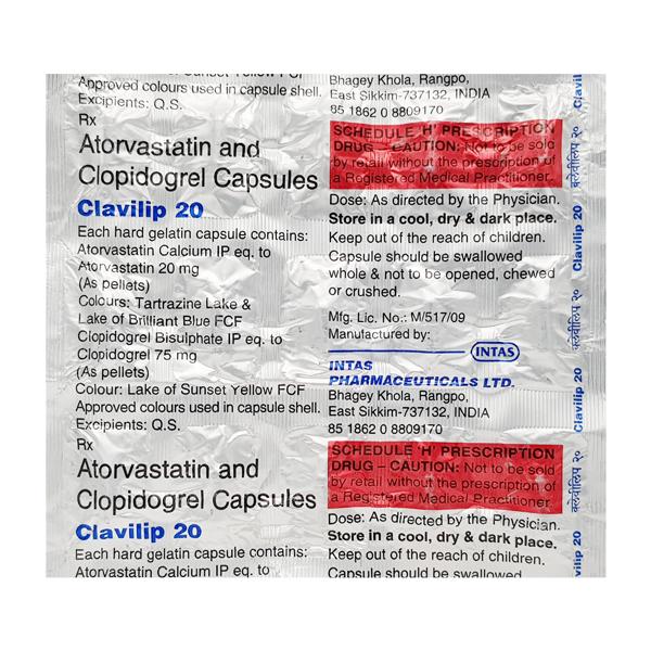 Clavilip 20mg Capsule 15'S