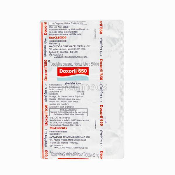 Doxoril 650mg Tablet 10'S