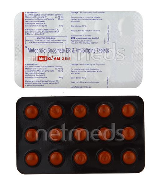 MET XL AM 25/5mg Tablet 15'S