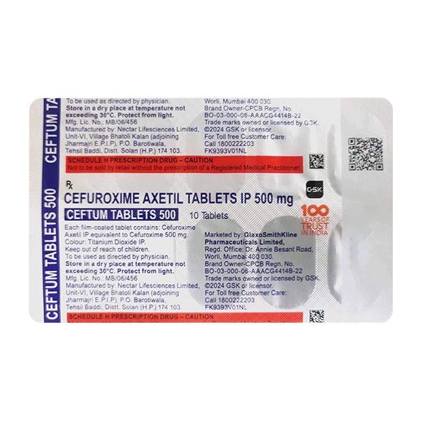 CEFTUM 500 Tablet 10's