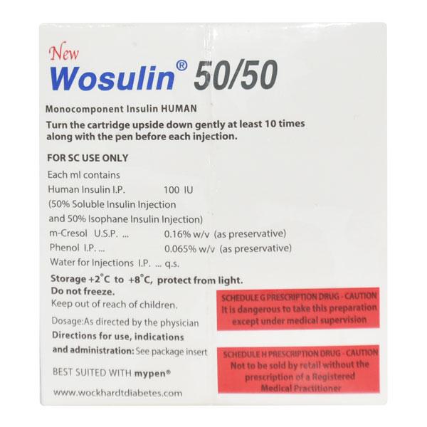 Wosulin New 50/50 100IU Cartridge 3X3ml