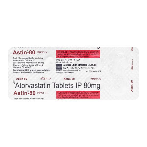 Astin 80mg Tablet 10'S