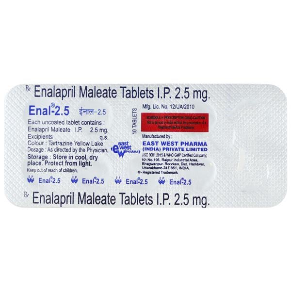 Enal 2.5mg Tablet 10'S