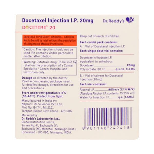 Docetere 20mg Injection 1's