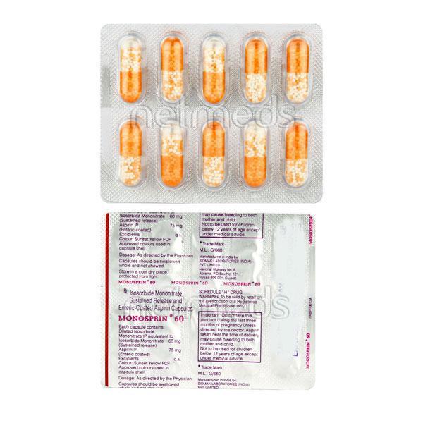 Monosprin 60mg Capsule 10'S